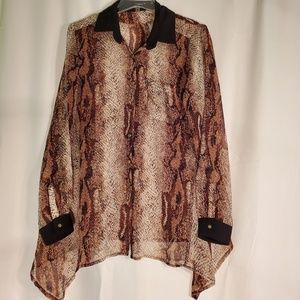 3for$25 snakeskin button down top